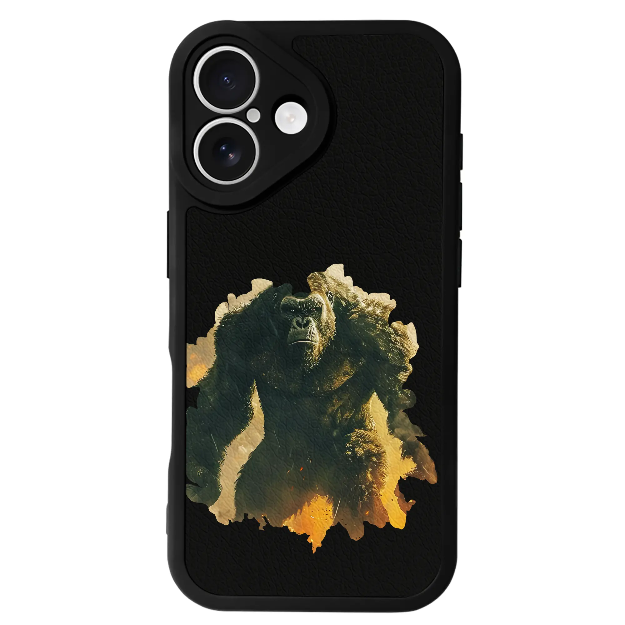 ゴジラ グッズ,キングコング - IPhone 16シリーズ対応 ・ シリコンスマホケース ・ レザー調 ・ 高精度フィット ・ 耐衝撃 ・ ワイヤレス充電対応 ・ 精密カット